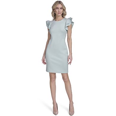 Women's Andrew Marc Double Ruffle Sleeve Sheath Dress