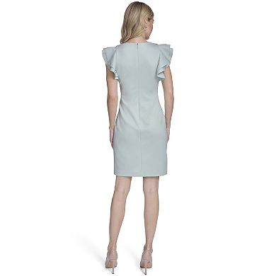 Women's Andrew Marc Double Ruffle Sleeve Sheath Dress