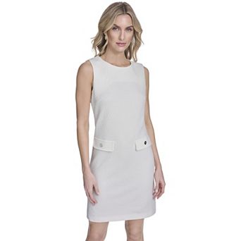 Women's Andrew Marc Sleeveless Textured Shift Mini Dress