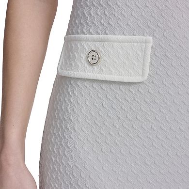 Women's Andrew Marc Sleeveless Textured Shift Mini Dress