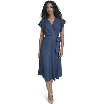 Women's Harper Rose Crossover Flutter Sleeve Midi Dress
