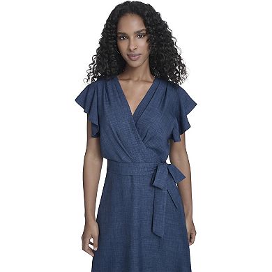 Women's Harper Rose Crossover Flutter Sleeve Midi Dress