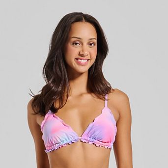Juniors' Ninety-Nine° Merrow Edge Triangle Bikini Swim Top