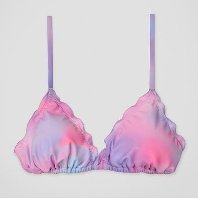 Juniors' Ninety-Nine° Merrow Edge Triangle Bikini Swim Top