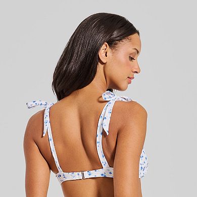 Juniors' Ninety-Nine° Scrunched Elastic Bikini Swim Top