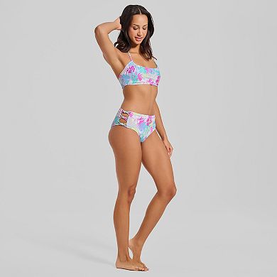 Juniors' Ninety-Nine° Reversible Halter Midkini Swim Top