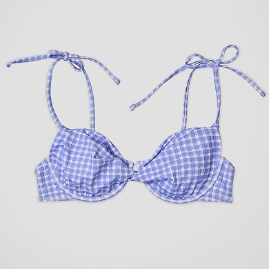 Juniors' Ninety-Nine° Twist Front Soft Cup Underwire Bikini Swim Top