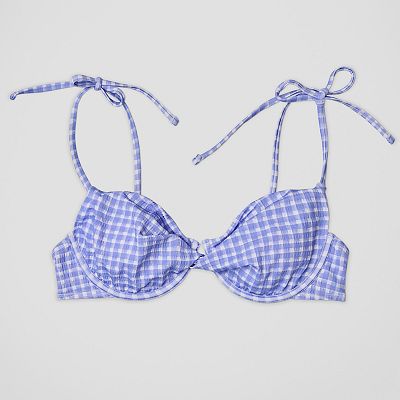 Juniors' Ninety-Nine° Twist Front Soft Cup Underwire Bikini Swim Top