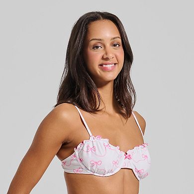 Juniors' Ninety-Nine Merrow Edge Underwire Swim Top