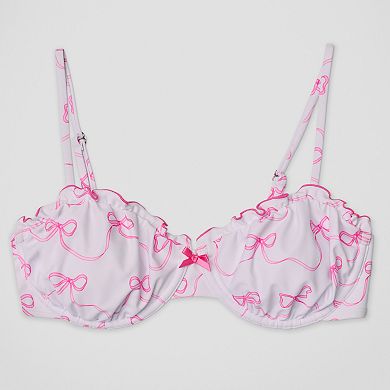 Juniors' Ninety-Nine Merrow Edge Underwire Swim Top