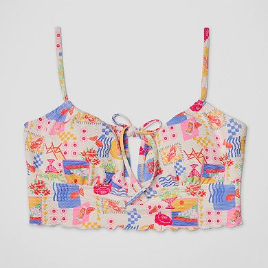 Juniors' Ninety-Nine° Tunneled Midkini Swim Top