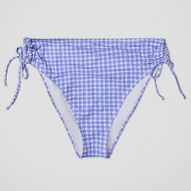 Juniors' Ninety-Nine° Side Tie Adjustable High Waist Bikini Swim Bottoms