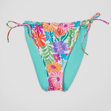 Juniors' Ninety-Nine° Reversible Tunnel Side Tie Swim Bottoms