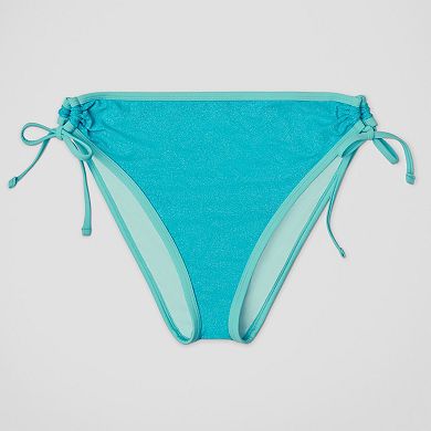 Juniors' Ninety-Nine Side Tie Adjustable High Waist Swim Bottoms
