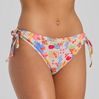 Juniors' Ninety-Nine° Side Tie Adjustable Cheeky Hipster Swim Bottoms