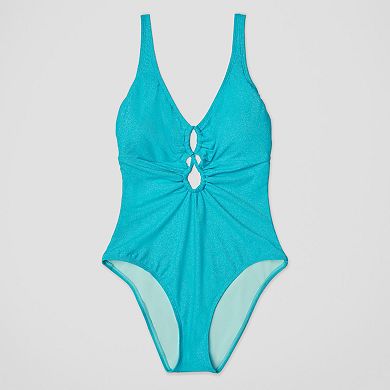 Juniors' Ninety-Nine Tunnel Paneled One-Piece Swimsuit