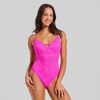 Juniors' Ninety-Nine° Scooped One-Piece Swimsuit with Binding