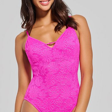 Juniors' Ninety-Nine° Scooped One-Piece Swimsuit with Binding