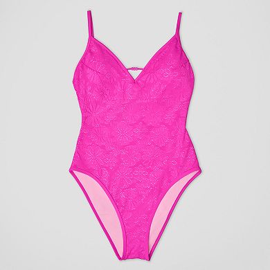 Juniors' Ninety-Nine° Scooped One-Piece Swimsuit with Binding