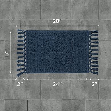 French Connection Nellore Fringe Cotton Bath Rug