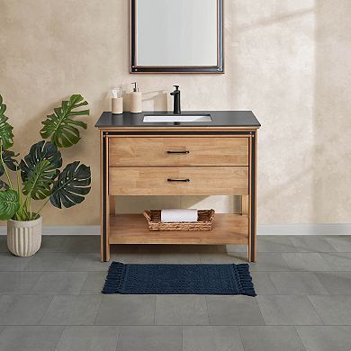 French Connection Nellore Fringe Cotton Bath Rug