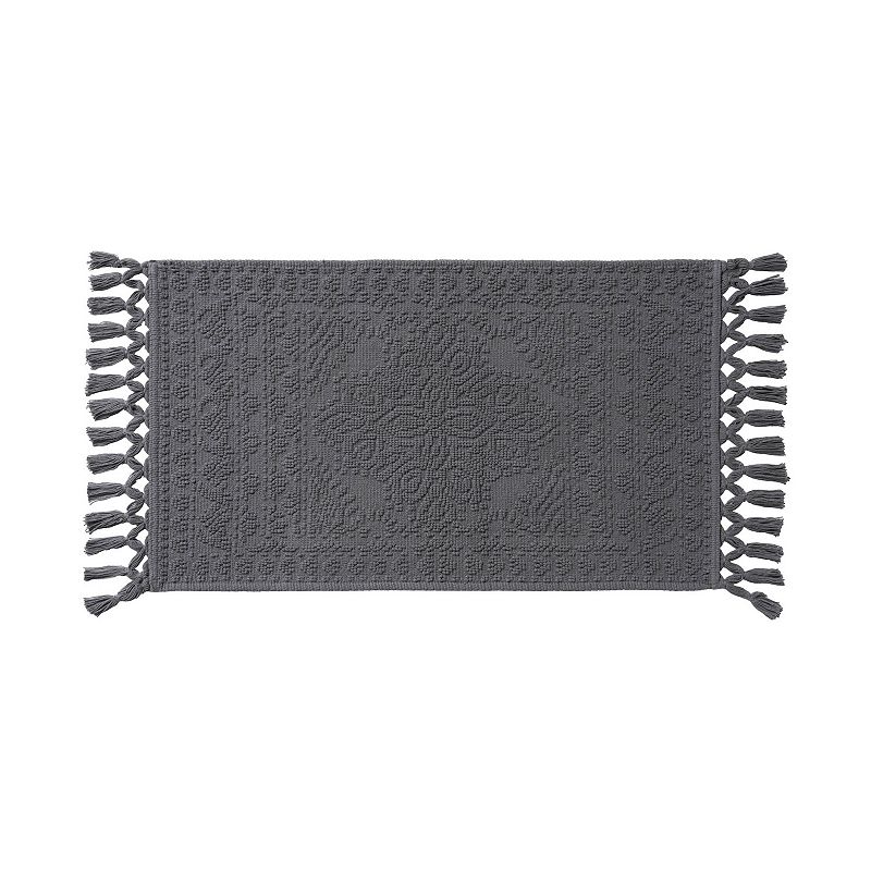 French Connection Nellore Fringe Cotton 2-Pc. Bath Rug Set - Charcoal