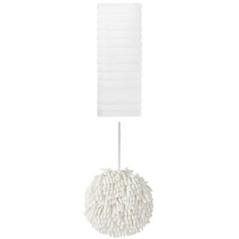 2 pc Cotton Striped Decorative Towels and Soft Fluffy Chenille Ball Hand Towels Set 14"x30"&6"x6"