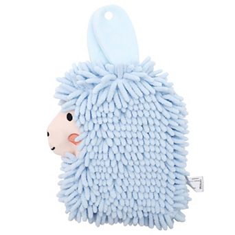 Cute Cartoon Alpaca Fuzzy Ball Hand Towel, 1 pc Soft Absorbent Chenille Bathroom Hanging Towel 7"x11"