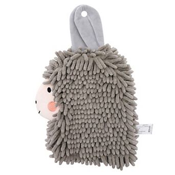 Cute Cartoon Alpaca Fuzzy Ball Hand Towel, 1 pc Soft Absorbent Chenille Bathroom Hanging Towel 7"x11"