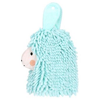 Cute Cartoon Alpaca Fuzzy Ball Hand Towel, 1 pc Soft Absorbent Chenille Bathroom Hanging Towel 7"x11"
