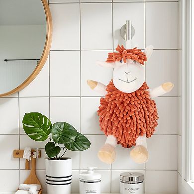 Cute Sheep Chenille Decorative Hand Towels 1 Pc Cartoon Animal Hanging Fuzzy Ball Hand Towel 9"x13"