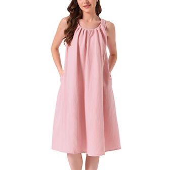 Women's Tank Pajama Dress Sleepshirt Soft Sleepwear Midi Sleeveless Nightgowns