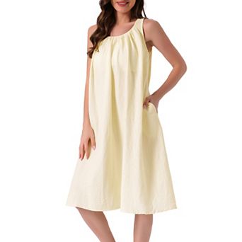 Women's Tank Pajama Dress Sleepshirt Soft Sleepwear Midi Sleeveless Nightgowns
