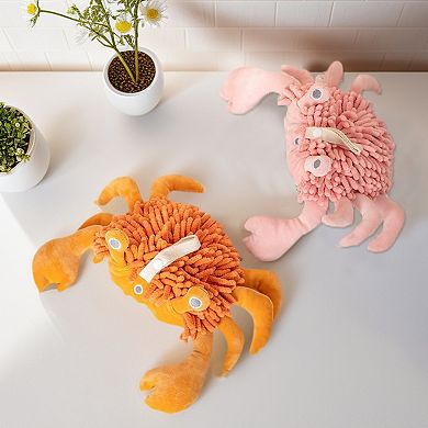 Cute Animal Chenille Hanging Hand Towels, Cartoon Fuzzy Soft Absorbent Decorative Ball Towel 9"x12"