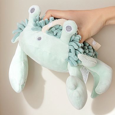 Cute Animal Chenille Hanging Hand Towels, Cartoon Fuzzy Soft Absorbent Decorative Ball Towel 9"x12"