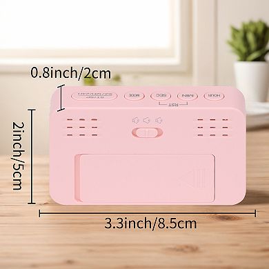 2Pcs Small Loud Alarm Clock, Battery Operated for Bedroom, Snooze, 12/24H Desk Clock, 3.3x2x0.8 inch