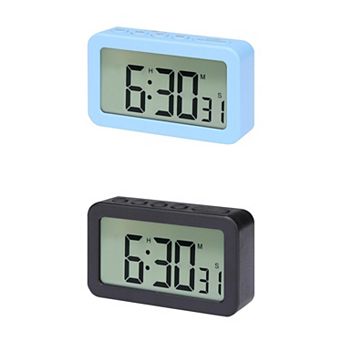 2 pc Small Loud Alarm Clock, Battery Operated for Bedroom, Snooze, 12/24H Desk Clock, 3.3x2x0.8 inch