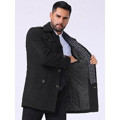 Men's Mid-Length Overcoat Zipper Single Breasted Winter Coat