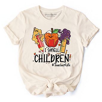 I Smell Children Witch Teacher Life T-Shirt, Back To School Halloween Tee