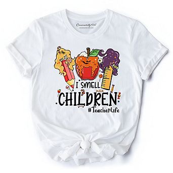 I Smell Children Witch Teacher Life T-Shirt, Back To School Halloween Tee