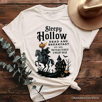 Headless Horseman Sleepy Hollow Halloween T-Shirt, Dead and Breakfast Retro Tee