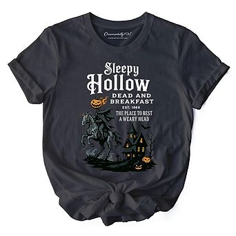 Headless Horseman Sleepy Hollow Halloween T-Shirt, Dead and Breakfast Retro Tee