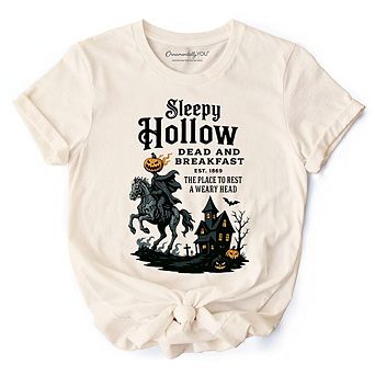 Headless Horseman Sleepy Hollow Halloween T-Shirt, Dead and Breakfast Retro Tee