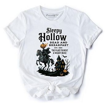 Headless Horseman Sleepy Hollow Halloween T-Shirt, Dead and Breakfast Retro Tee