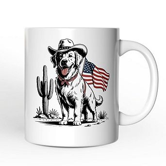 American Cowboy Dog Mug, Western 4th of July Gift