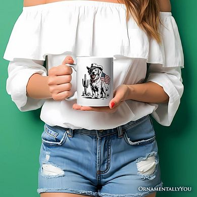 American Cowboy Dog Mug, Western 4th of July Gift
