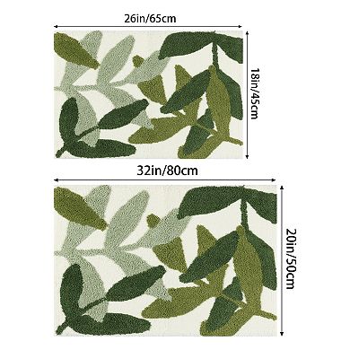 2Pcs Bathroom Rugs Soft Plush Fluffy Bath Mats Non Slip Printing Bathroom Mat 18" x 26"+20" x 32"
