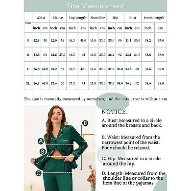 Women's Pajama Sets Cherry Print Ruffled V-Neck Long Sleeve Top and Pants 2 Piece Loungewear