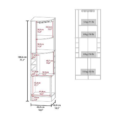 Page Corner Bar Cabinet with Wine Storage and Glass Rack, White