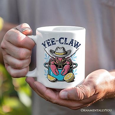 Crawfish Yee-Claw Western Cowboy Mug, Summer Boil Season Gift for Fish